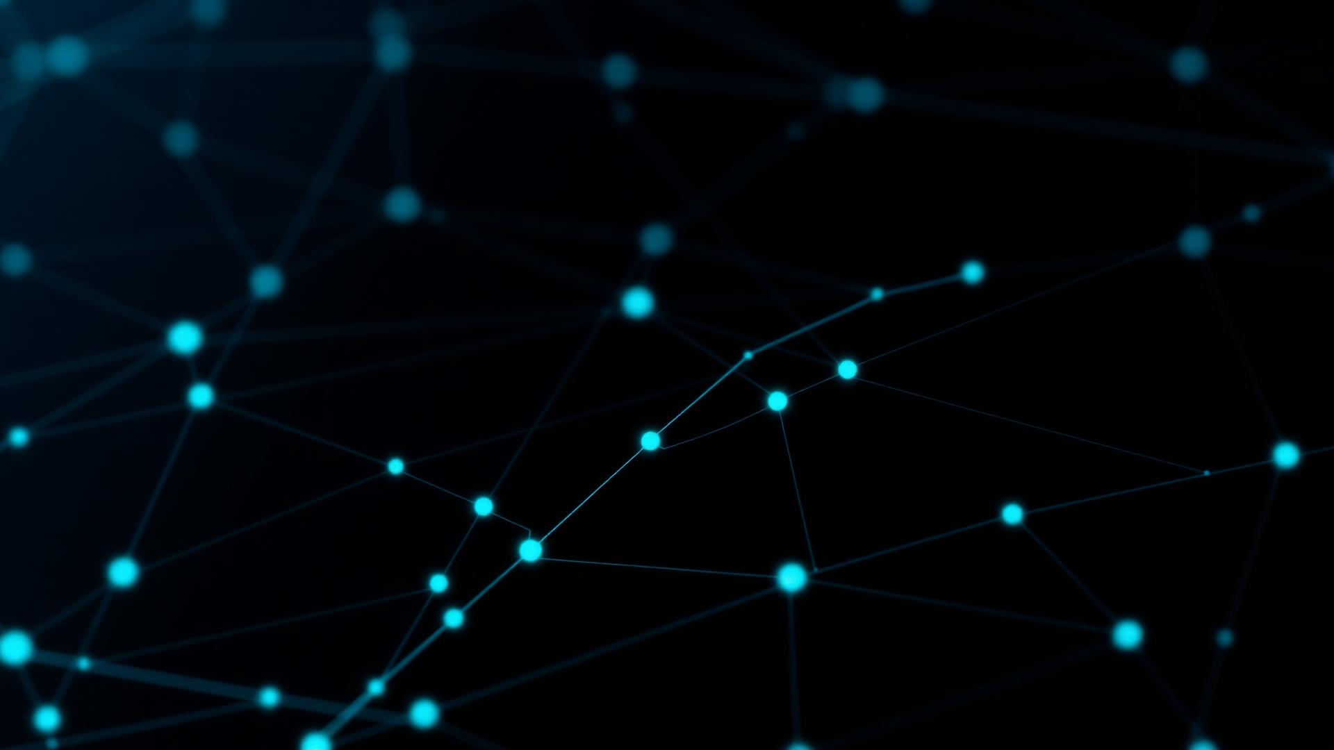 Digital network of glowing nodes representing a cybersecurity ecosystem